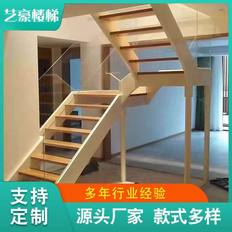 家用学校艺术馆直梁钢架双梁楼梯办公室金属别墅钢结构整体步梯