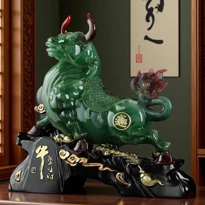 牛气冲天招财牛摆件工艺品旺事业老板总经理办公室桌面风水装饰品