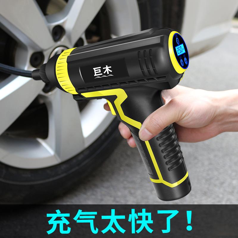 智能车充载充气胎泵无线可电手持式汽车充气泵显便携式轮98数充气