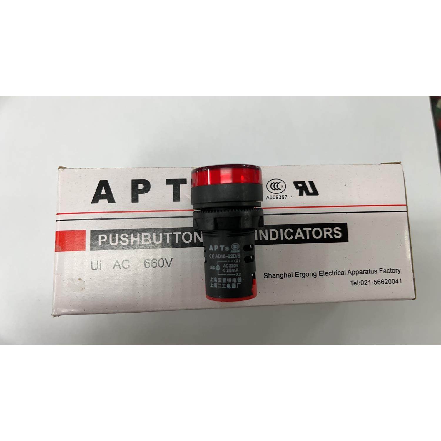 上海二工电器厂 安普特APT 指示灯AC220V信号灯 LED高亮AD16-22DS