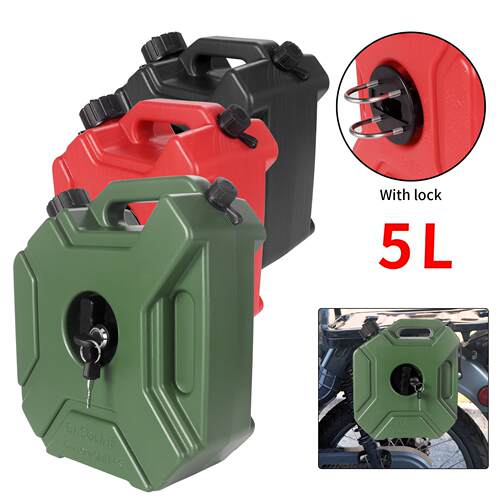 汽车摩托车备用油箱5L带锁应急油壶柴油汽油塑料油桶加厚跨境