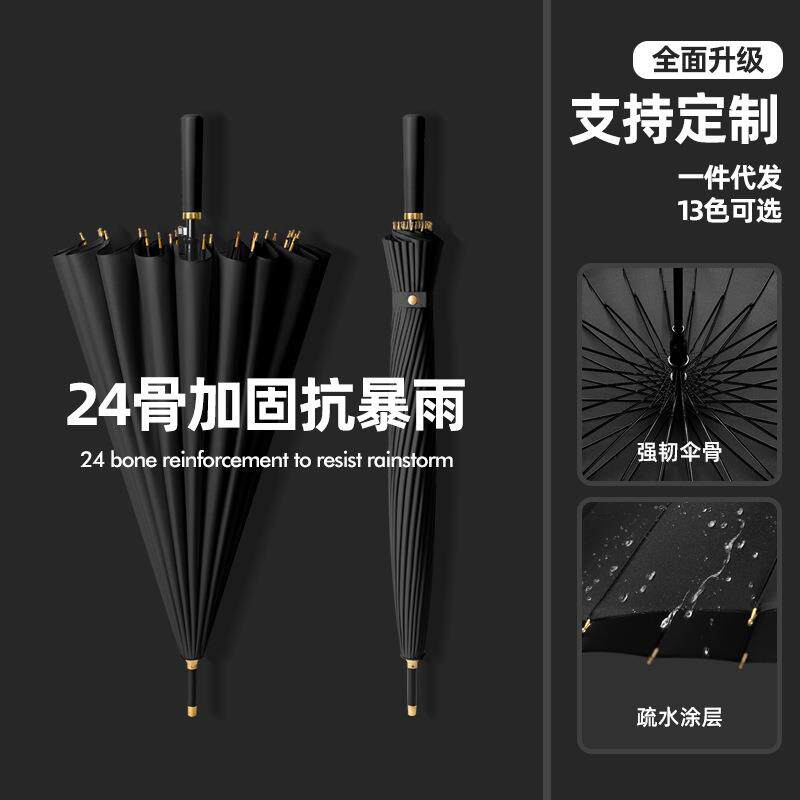 36骨暴雨大伞24骨商务加固结实抗风2-3人男士直把自动长柄伞防风