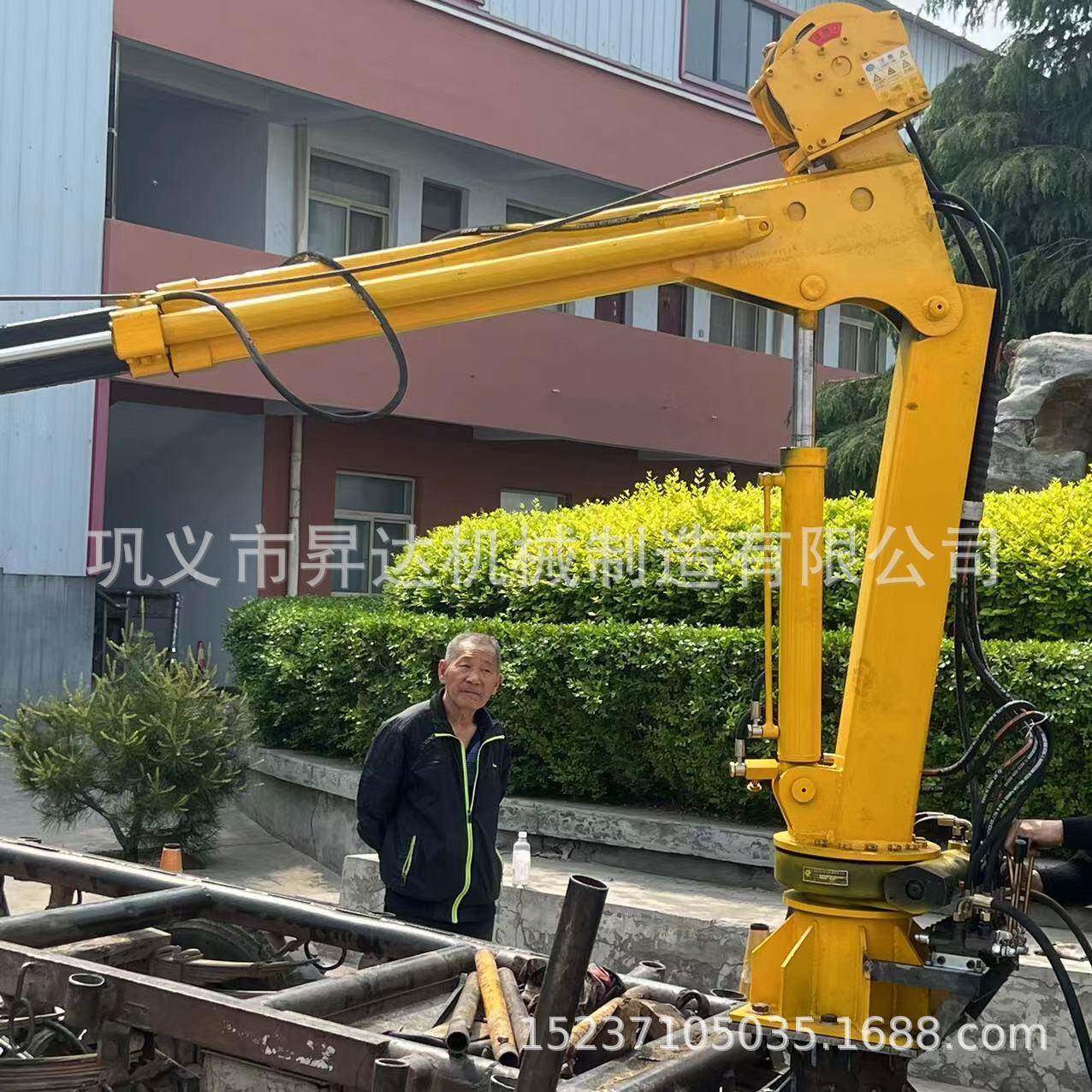 全液压支腿安装折臂吊货车加装折叠起重机智能旋转车载吊机