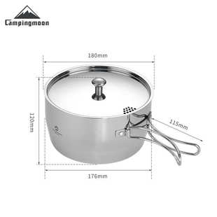 柯曼CC-18加厚复合不锈钢户外烧水便携野餐锅具炊具户外露营汤锅