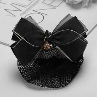 头花女职业酒店餐饮服务员上班头饰盘发网套日韩发卡护士网兜发网