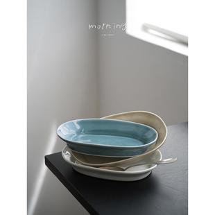 深盘小品盘餐盘小碟长ARH方形彩色陶甜瓷分餐具