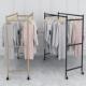 专用双杆双排杠可移动带滑轮 女童装 服装 店展示架中岛挂衣架落地式