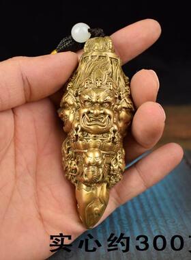 黄铜实心大黑愤怒状玛哈嘎拉密宗金刚杵手把件工艺礼品摆饰饰品随