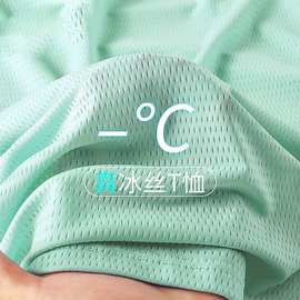 夏季薄款冰丝网眼，速干短袖t恤男韩版大码休闲户外运动半截袖上衣