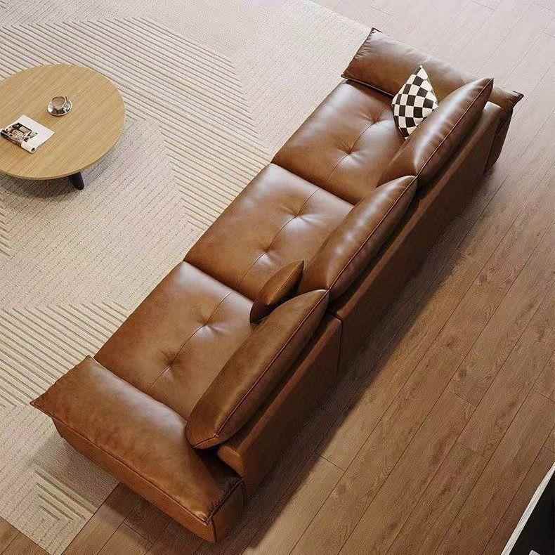 意式皮沙发极简沙发沙发美式客厅小户型皮现代复古简约直排