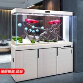 西龙2025新款 底滤鱼缸超白玻璃智能生态客厅中大型电视柜旁鱼缸