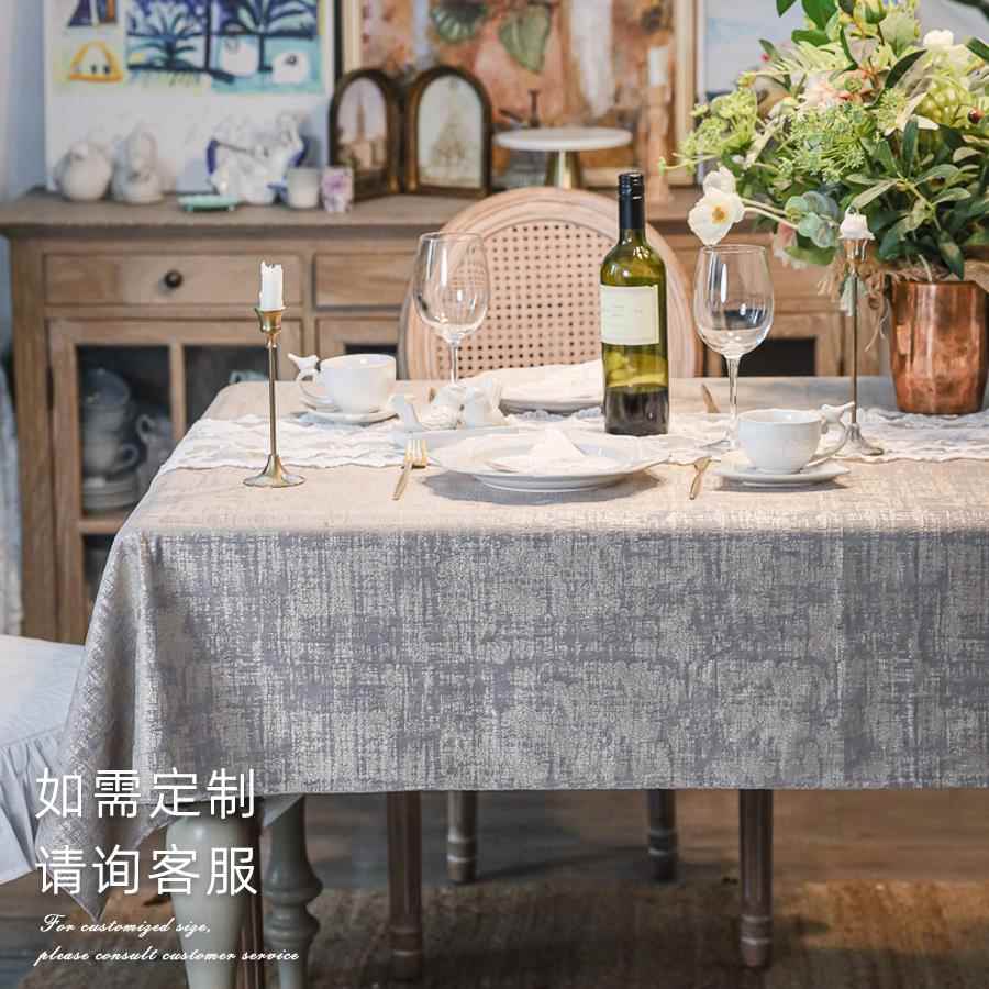 高档轻奢高级桌布防水隔热Mis Pseony欧美式台烫金丝绒茶几餐法桌