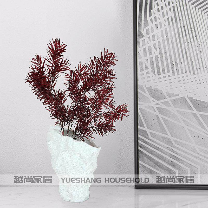 新中式大理石花器摆件现代新房客厅装饰品办公室样板房创意小摆件