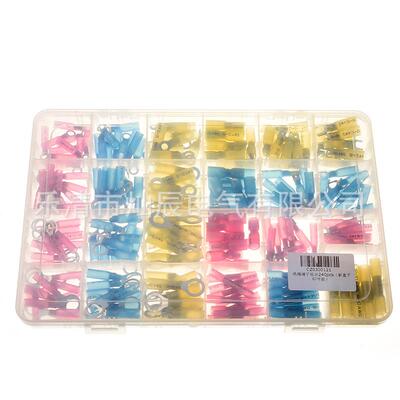 热销240pcs热缩接线端子组合盒装圈状压线端子直销
