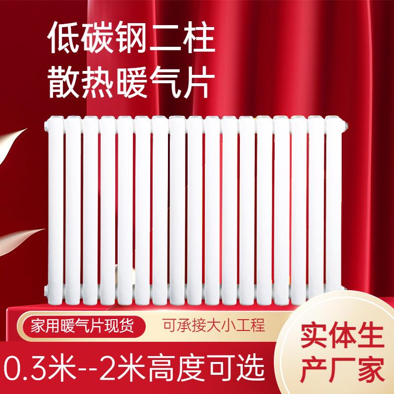 钢二柱暖气片工程家用集中供暖散热器窗台下壁挂式矮立式暖气片