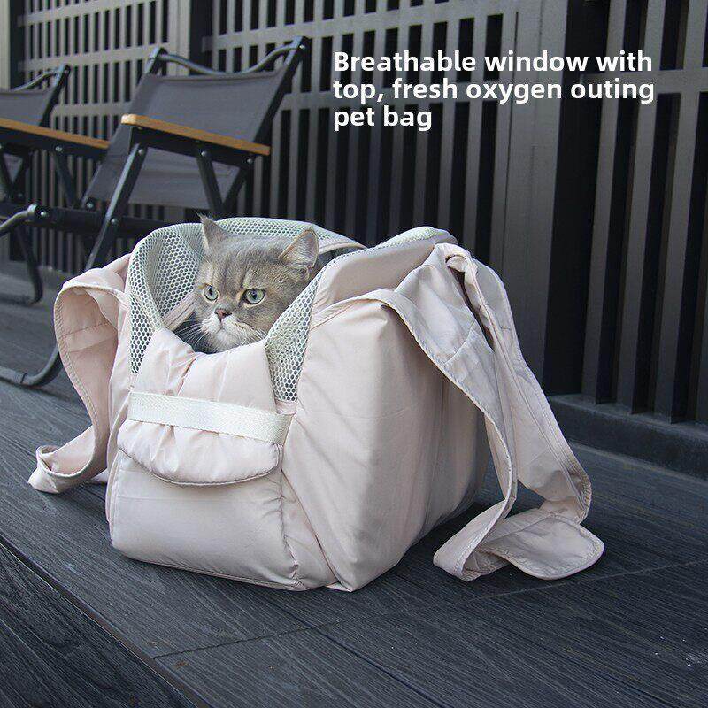 猫袋日韩风格的宠物郊游袋夏季猫背包便携式狗袋大容量猫抗压力手