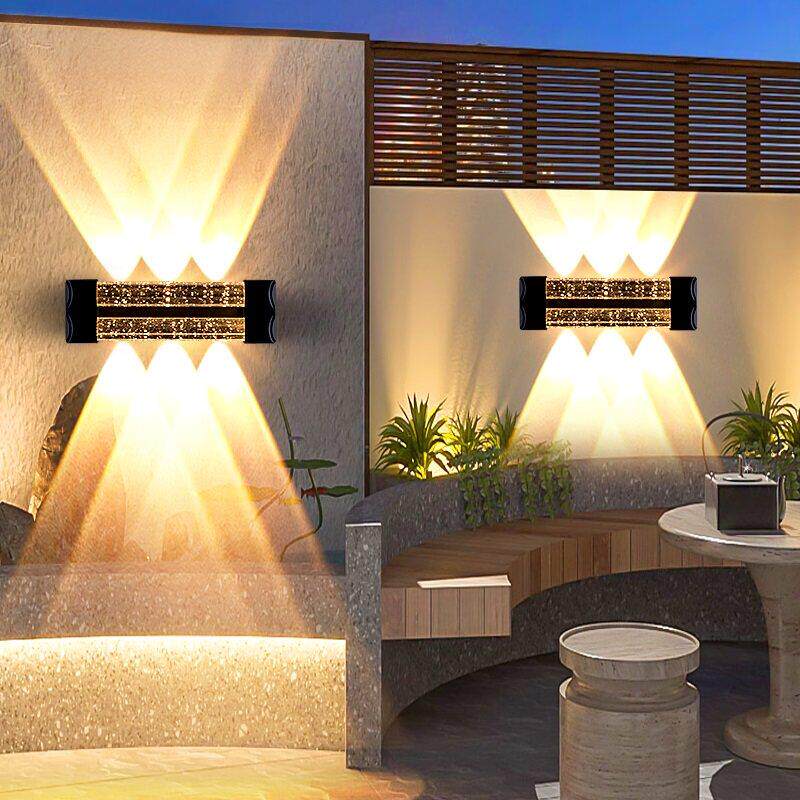 户外壁灯防水庭院灯上下发光创意双头洗墙灯现代简约花园围墙壁灯