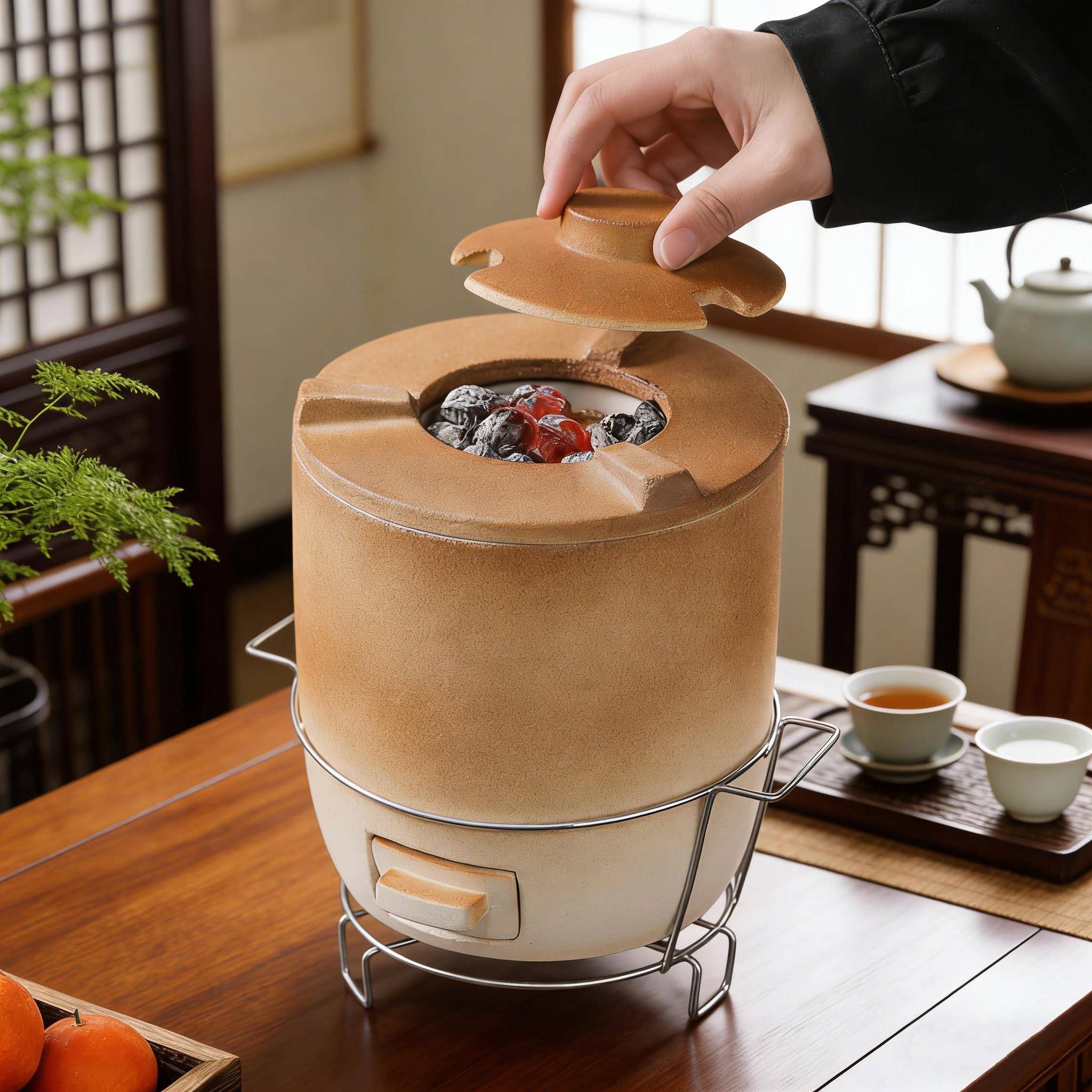 手工正品富强炉炭炉煮水煮粥火力强围炉煮茶煲汤炉炭火炉铁壶搭子图片