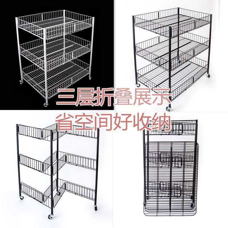 折叠手推促销花车货架带轮移动展示台架子耐用便携摆地摊小推车
