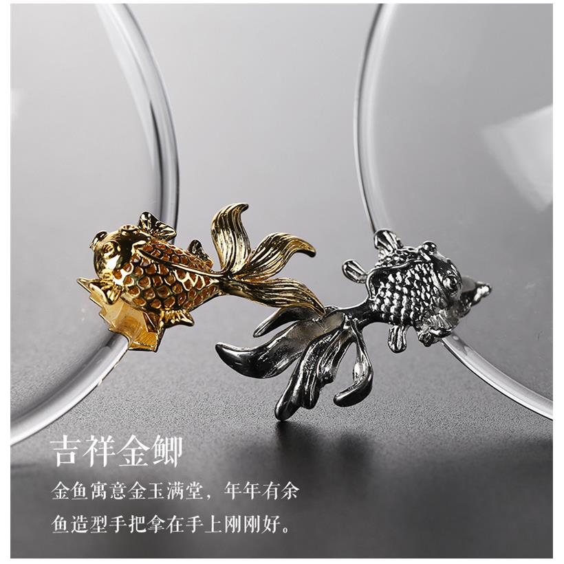 金鱼银鱼玻璃茶滤茶漏高密度不锈钢过滤网功夫茶具配件批玻璃茶具