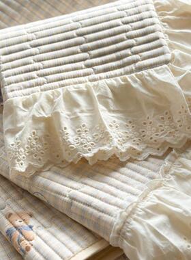 春新款全棉棉纯镂空白色花边韩式床盖四季款罩枕套床件2025227J套