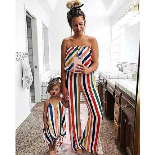 Striped strapless jumpsuit 条纹抹胸款连体裤