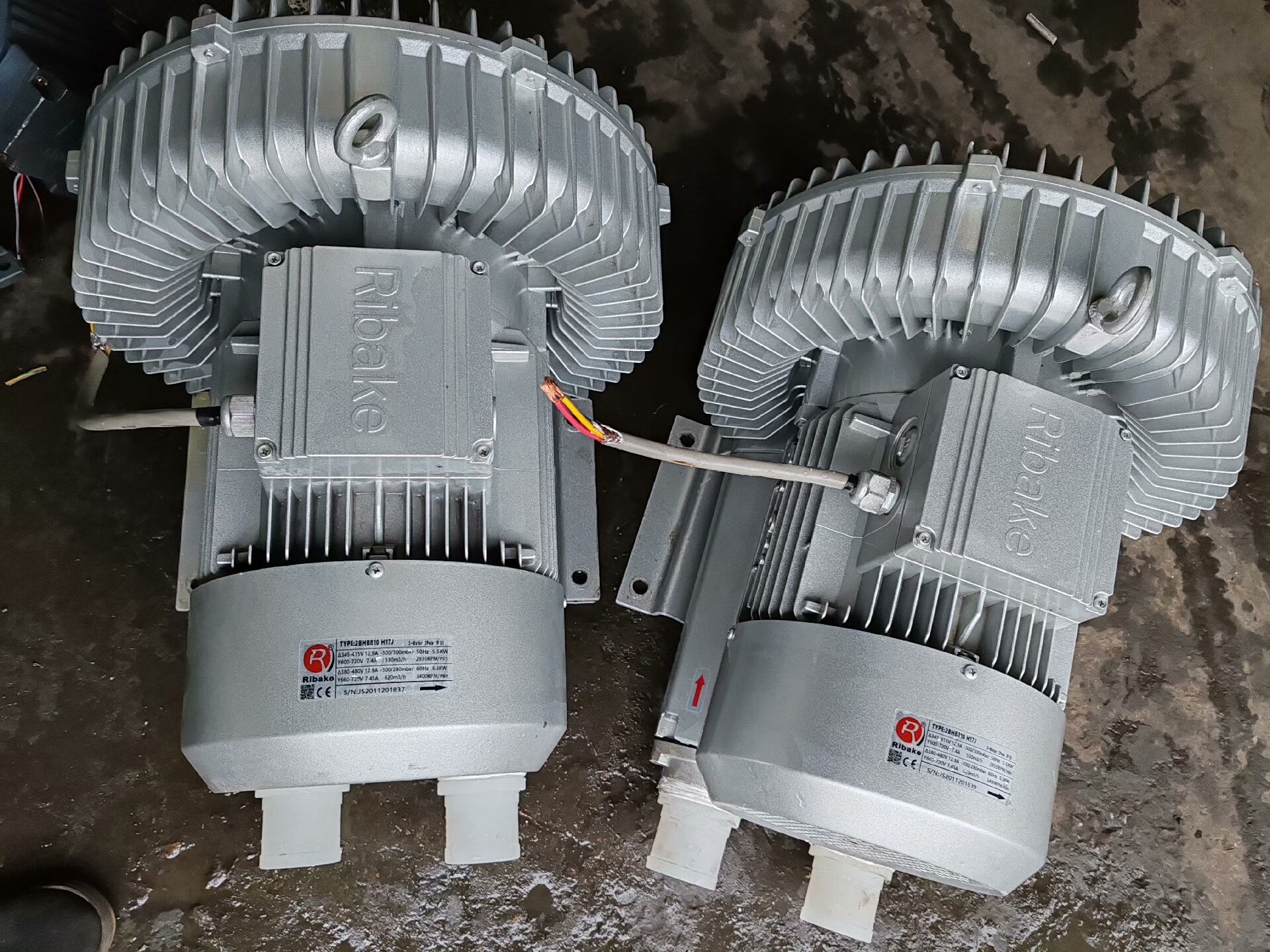 瑞贝克旋涡风机增氧机功率5.5千瓦电压三相380V口径75m