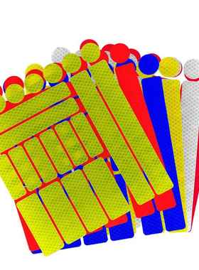 人气山地自行车架背胶蜂窝网格贴纸 反光条警示标识菱形晶格21pcs