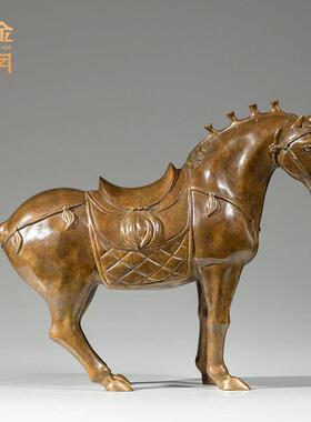 铜艺坊盛世唐马铜摆件大唐铜马家居客厅装饰彩铜摆件办公桌铜摆件