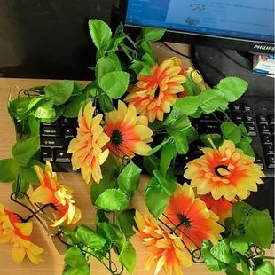 空调管道水道管遮挡装饰阳台水管遮丑柱子包裹电线美化假花向日葵