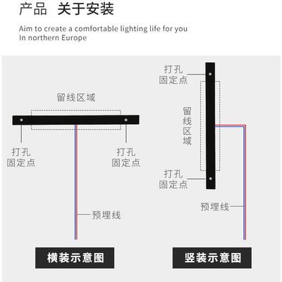 卧室壁灯条灯线长性一字无主灯灯墙房间灯方形洗灯温馨暖KKC主卧