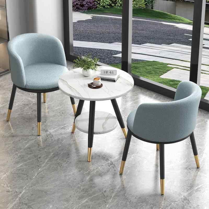 阳台小茶桌2024新款小型网红休闲圆桌茶几椅子组合套装接待洽谈桌