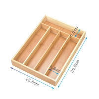 Kitchen drawer tableware storage box, bamboo multi-functional pull-out telescopic fork and spoon compartment box, household toolbox thumbnail 6