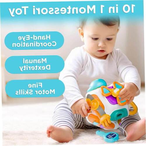 Baby Busy Board Cube Montessori Sensory Toys for Toddler 1-3