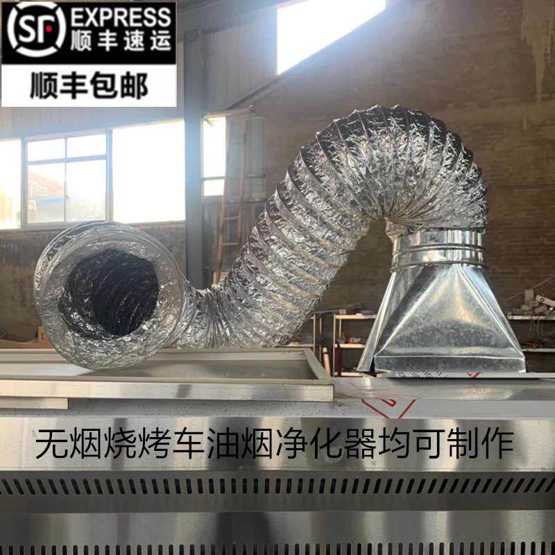 烧烤车变径口方变圆转接头PVC软管烧烤炉外排烟管道锡纸接口商用