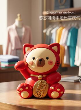 新年丑萌招猫皮装巴拉客SHBB2541卡厅玄关前台卧室车载饰品树财脂