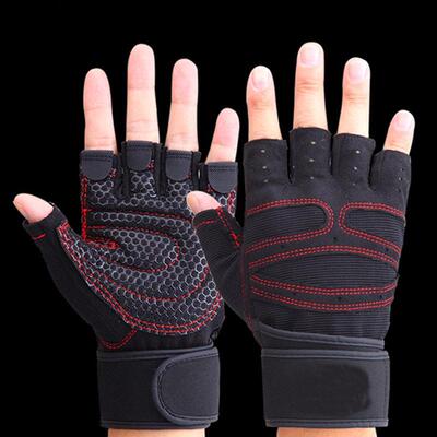 Men Weight Lifting Gym Gloves Training Fitness Wrist Wrap