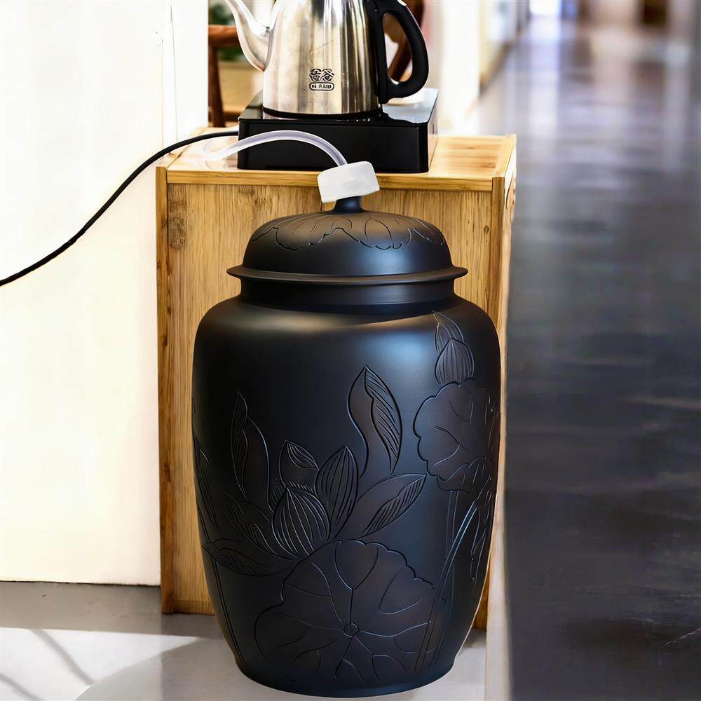 储水桶陶瓷水缸储水用家用老式带盖子抽水茶台泡茶储水罐装纯净水