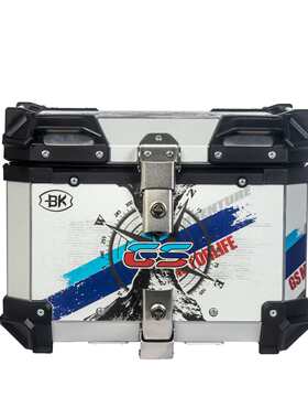 指南针车尾尾箱摩托箱收纳36l45l55l65lbk铝合金尾防水贴画拆快箱