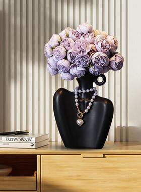 轻奢电视酒柜玄关装饰品现代家居客厅高档小摆件艺术花瓶插花花器