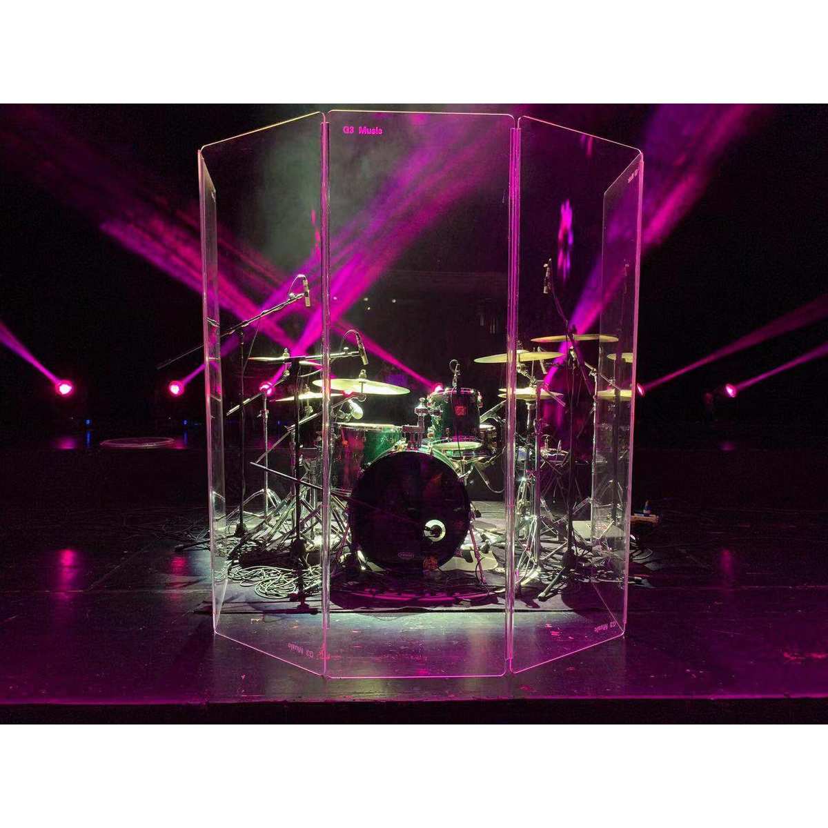 屏风罩亚克板鼓透明隔断降噪隔音鼓架子酒吧舞台吸音盾折叠房力鼓