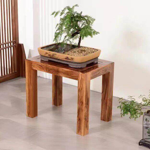 实木老榆树多功能家居咖啡桌花桌鱼缸桌盆景架鱼缸架奇石宝座花架