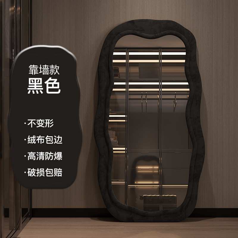 轻奢支架款全身镜家用落地镜入户服装店试衣镜卧室穿衣镜异形镜子
