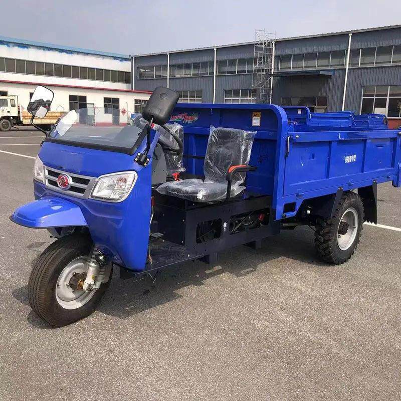 载重2吨自卸柴油三轮车 电启动液压卸料工程车农用运输三轮车