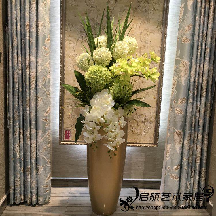 落地大花瓶套装欧式客厅装饰摆件假花玄关商场KTV样品屋展示中心
