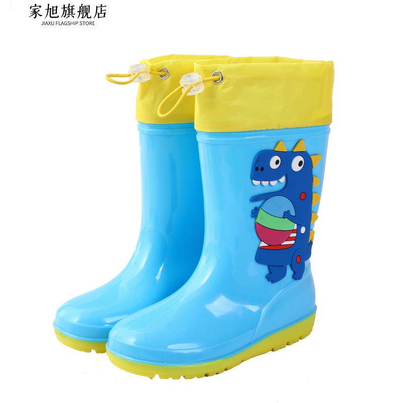 1-16 YEARS OLD CHILDRENS HIGH-TOP RAIN BOOTS DINOSAUR CARTOON WATER BOOTS NON-SLIP SOFT BOTTOM WATERPROOF SHOES BOYS AND GIRLS TODDLER RUBBER SHOES