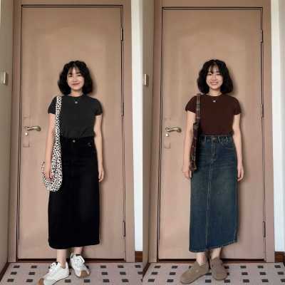 复古高腰牛仔半身裙女2026年春夏新款中长款A字开叉显瘦包臀裙子