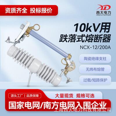 10KV跌落式熔断器NCX-12/200A户外压跌落式熔断器