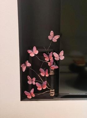 蝴蝶相框桌面摆件高级感小众客厅玄关电视柜装饰品新家氛围感好物