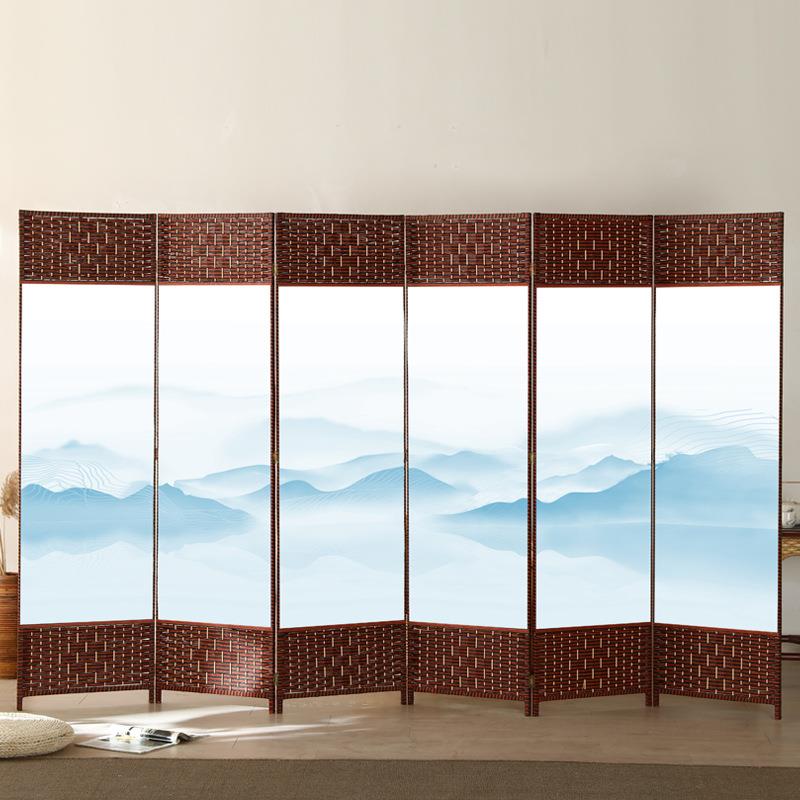 简易屏风折叠动隔油画布屏断墙卧室风遮公挡移家用客厅现代简约办